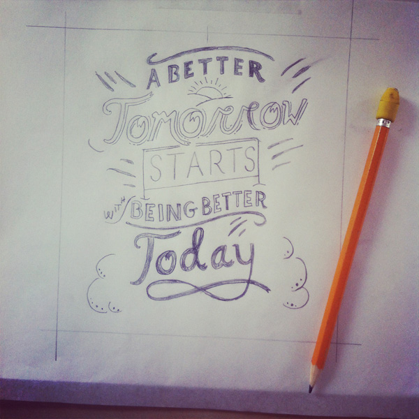 Hand lettered final sketch